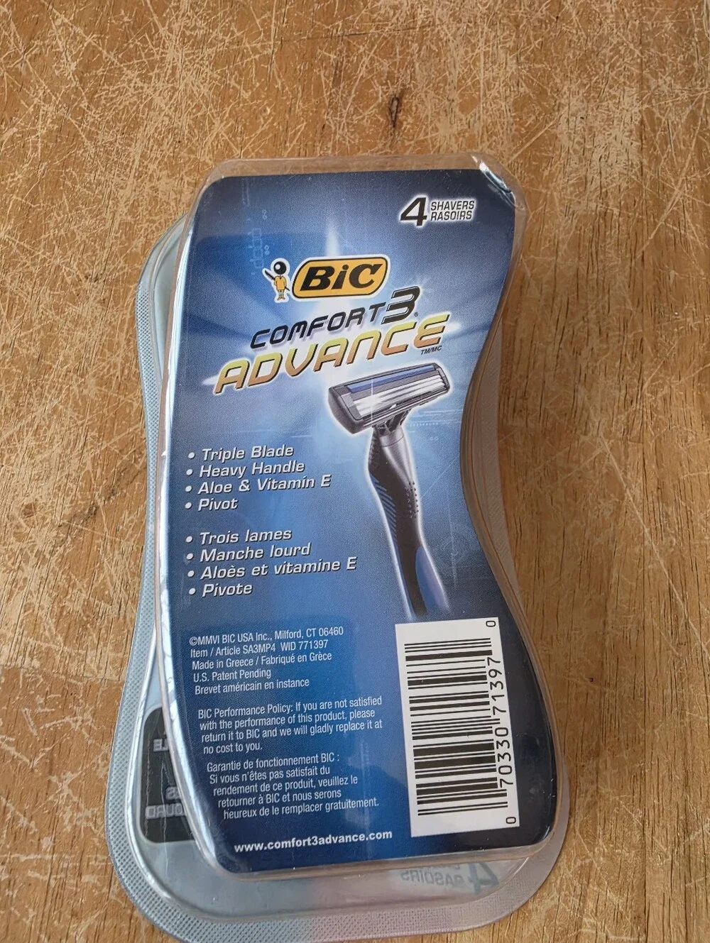 BIC Comfort 3 Advance Men's Disposable Razors - Blue (4 Pack)